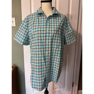 Original Penguin by Munsing Wear Short Sleeve Button Down Men's Large Plaid